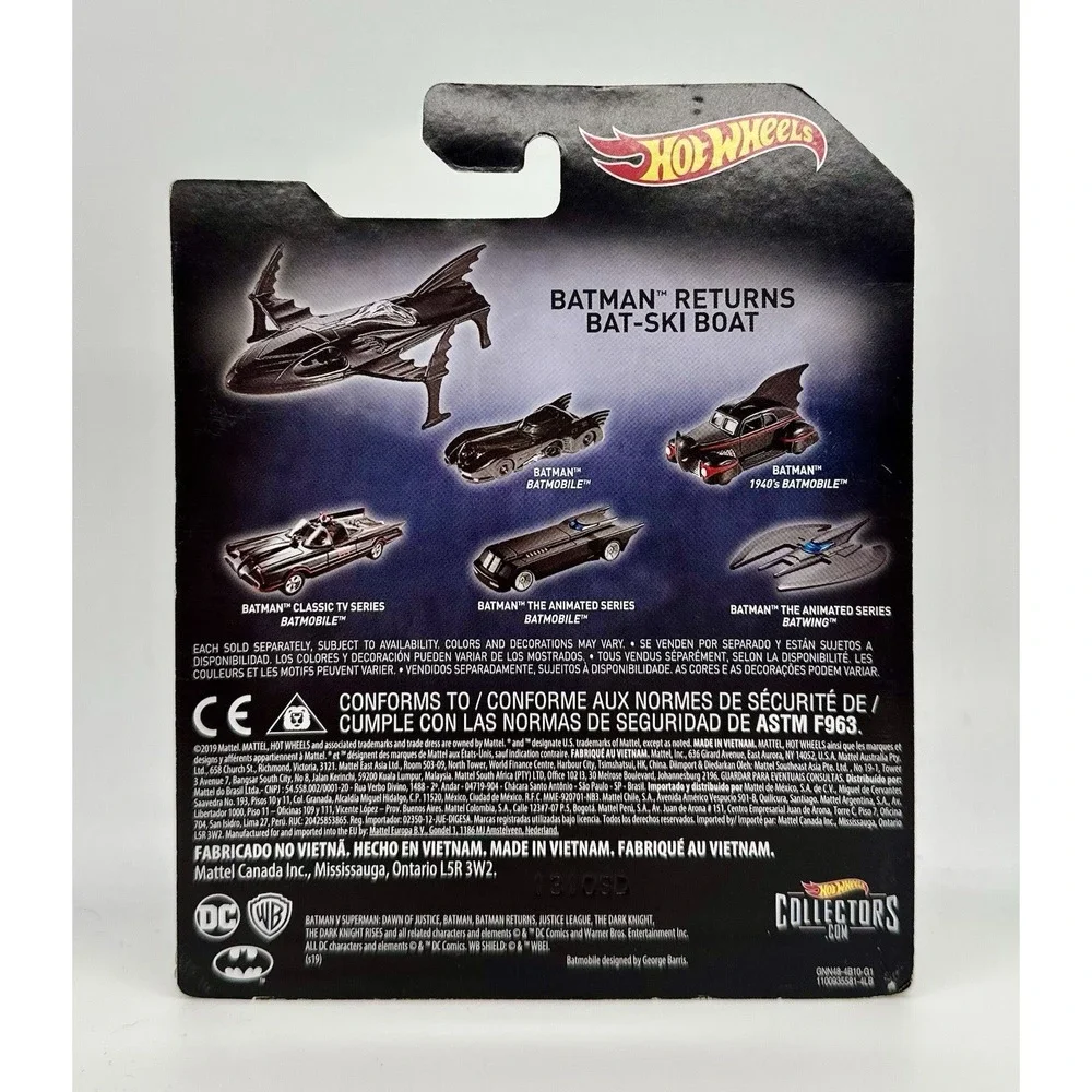 Hot Wheels Batman Lot of 4 Batmobile 1989 Bat-Ski Boat TV Series 1940's 1:50 NIB